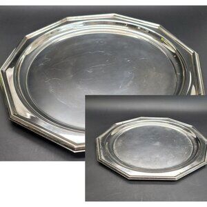 Reed and Barton Tray Set Century Collection Silver Decagon Round Center CR3